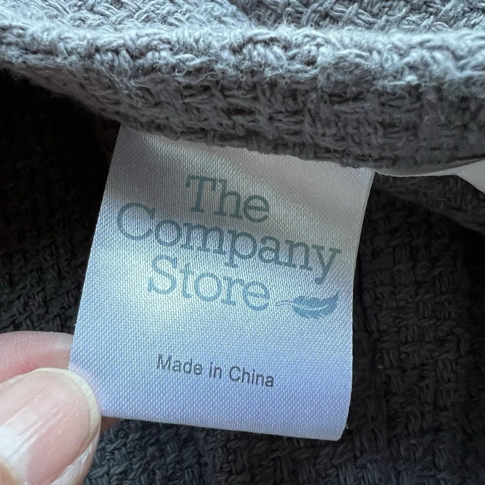 The Company Store 100% Cotton Waffle‎ Weave Gray Standard Sham Lot of 2 29 x 23